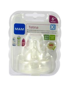 MAM Tetina Silicona 6m+ FlujoX 2 uds