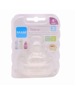 MAM Tetina Silicona Flujo3  +4m Pack 2 Tetinas