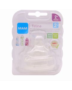 MAM Tetina Silicona Flujo 2 2m+ Pack 2 Tetinas