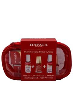 Mavala Pack Manicura Duradera en 3 Pasos Color Rococo Red 156