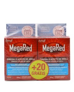 Megared 500 Omega3 Aceite de Krill 40 Cápsulas x 2  Duplo