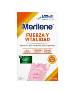 Meritene Fuerza y Vitalidad Fresa 15 Sobres para Batido Sabor Fresa Nestlé