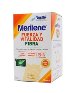 Meritene Fuerza y Vitalidad Fibra Vainilla 14 Sobres para Batido Sabor Vainilla Nestlé