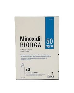 Minoxidil Biorga 50mg/ml Solución Cutánea 3 Frascos 60ml