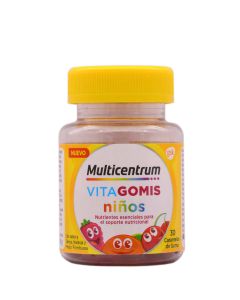 Multicentrum VitaGomis Niños 30 Gominolas con Sabor a Cereza Naranja y Fresa