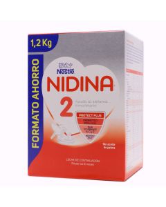 Nestlé Nidina 2 Protect Plus Leche de Continuación 1, 2 Kg Formato Ahorro