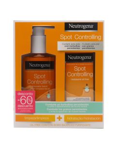 Neutrogena Spot Controlling Hidratante  Oil Free 50ml + Limpiador Facial Diario 200ml Pack