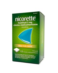 Nicorette Freshfruit 2mg 105 Chicles Medicamentosos Nicotina Sabor Fruta Menta