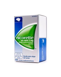 Nicorette Ice Mint 2mg 105 Chicles Medicamentosos Nicotina