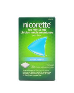 Nicorette Ice Mint 2mg 30 Chicles Medicamentosos de Nicotina Sabor Menta 
