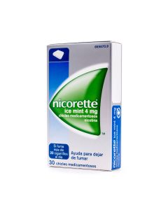 Nicorette Ice Mint 4mg 30 Chicles Medicamentosos Nicotina