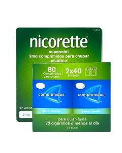 Nicorette Supermint 2mg 80 Comprimidos Sabor Menta