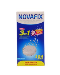 Novafix 3 en 1 104 Tabletas Limpiadoras Prótesis Dentales      