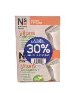 NS Vitans Colágeno+ 30 + 30 Sobres Sabor Limón ENERGÍA Y VITALIDAD