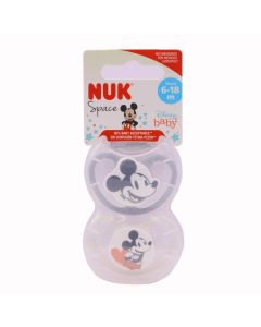 Chupete Silicona NUK SPACE MICKEY 6 - 18 meses 2 unidades