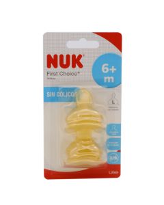 Nuk First Choice Tetina de Látex Tamaño 2 Orificio L 6+m 2 Tetinas