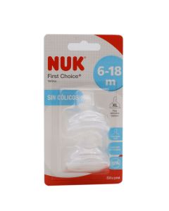 Nuk Tetina Silicona XL 6-18m Pack 2 Tetinas First Choice+ Alimentos Espesos