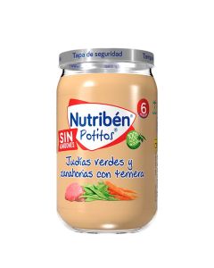 Nutribén Potitos Judías Verdes y Zanahorias con Ternera 235g
