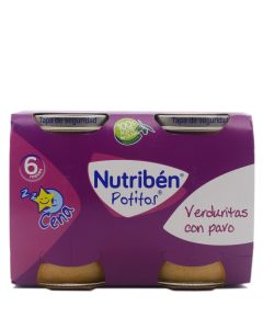 Nutriben Potitos Verduritas con Pavo Cena 190g x 2 Duplo