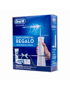 Oral B Aquacare 4 Irrigador Dental Portátil+ Pasta Dental Pack Especial Regalo