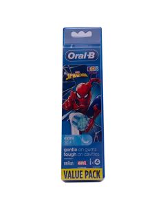 Oral B Recambio Marvel Spiderman para Cepillo Eléctrico Kids +3Años 4 Cabezales