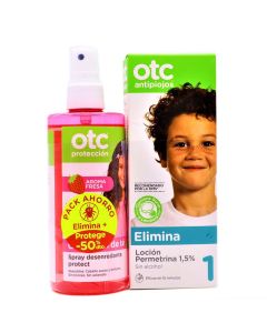 OTC Antipiojos Loción Permetrina 1,5% +Spray Desenredante Protect Pack Ahorro