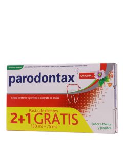 Parodontax Original Pasta Dentífrica Sabor a Menta y Jengibre 75ml x 3 Triplo 2+1 Gratis