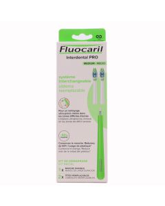 Fluocaril Interdental Pro Medio Kit Inicial 1 Mango + 2 Cabezales Reemplazables