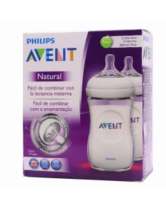 Philips Avent Biberon Natural 260ml + Biberon Natural 260ml 1m+ Pack 2 Biberones