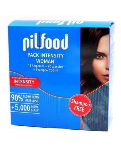 Pilfood  Pack Intensity 15 Ampollas+90 Cápsulas+Champú Gratis