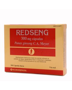 Redseng 300 mg 100 Cápsulas Raíz de Ginseng Rojo Coreano