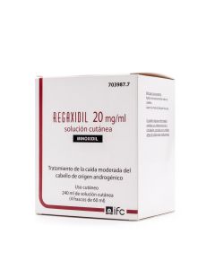 Regaxidil 20mg/ml Minoxidil 240 ml Solución Cutánea en 4 Frascos x 60 ml