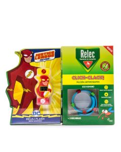 Relec Pulsera Antimosquitos Click-Clack Reloj Flash+ 2 Recargas
