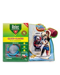 Relec Pulsera Antimosquitos Click-Clack Reloj Harley Quinn+ 2 Recargas