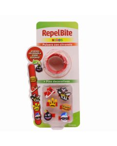 Repel Bite Niños Pulsera con Citronela + Pins Decorativos