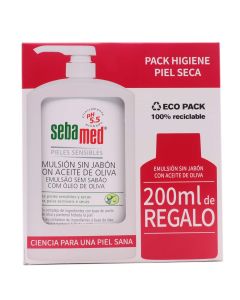 SebaMed Emulsión Sin Jabón con Aceite de Oliva Leti 1000ml + 200ml Gratis Pack