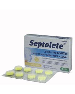 Septolete 16 Pastillas Para Chupar Sabor Miel y Limón