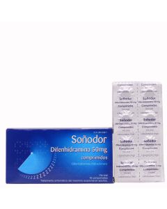 Soñodor Difenhidramina 50mg 16 Comprimidos Via Oral