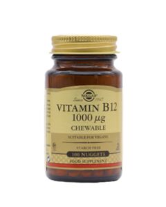 Solgar Vitamina B12 Sublingual Masticable 1000mcg 100 Comprimidos ENERGIA 