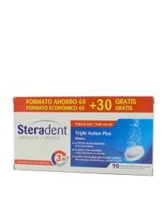 Steradent Triple Acción Plus 60+30 Tabletas Limpiadoras       