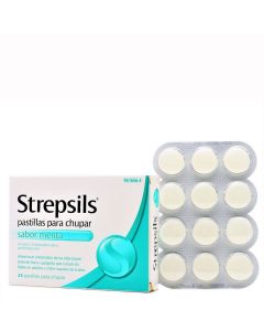 Strepsils Sabor Menta 24 Pastillas para Chupar