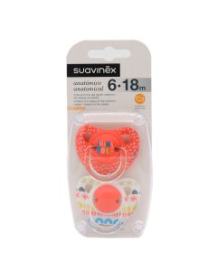 Suavinex Chupete Anatómico Tetina Latex 6-18m Pack 2 Chupetes Suavinex