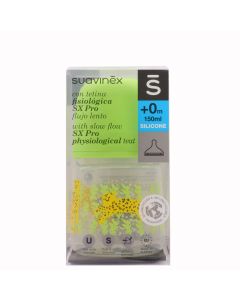 Suavinex Biberón Tetina Fisiológica SX Pro Silicona Flujo Lento +0m 150ml