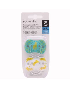 Suavinex Chupete Fisiológico SX Pro Tetina Silicona 0-6m Pack 2 Chupetes