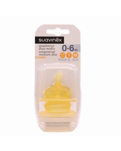 Suavinex Tetina Látex Anatómica Talla 1 Flujo M  0-6m Pack 2 Tetinas