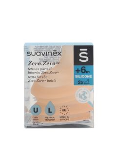 Suavinex Zero Zero Tetina Silicona Flujo L +6m 2 Tetinas