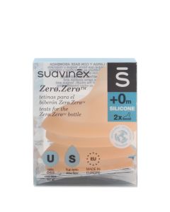 Suavinex Zero Zero Tetina Silicona Flujo S +0 2 Tetinas