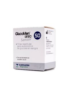 TIRAS Reactivas Glucemia Glucomen Areo Sensor 50Uds