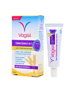 Vagisil Crema Diaria 2 en 1 con Avena Prebiótica 15g