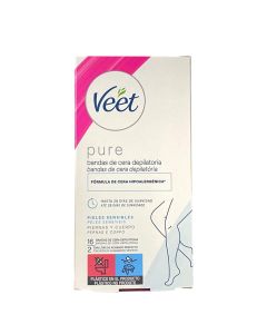 Veet Bandas de Cera Depilatoria Pieles Sensibles 16 Bandas
